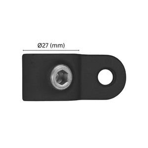 Single male swivel clamp 27 mm with labeled dimension.