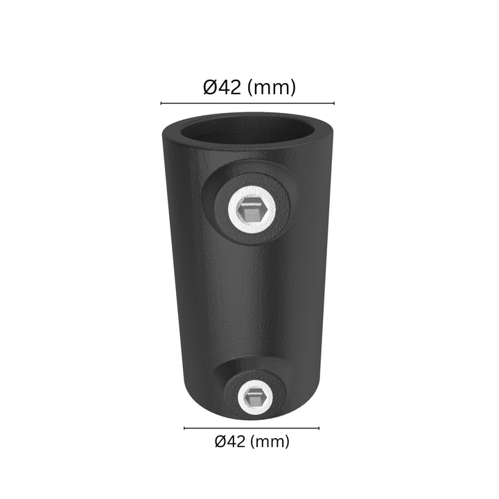 Inline External Tube Connector 42 mm with labeled dimension.