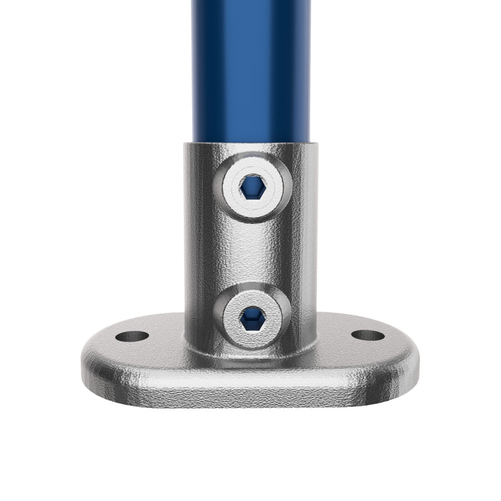 Tube connected to base flange tube clamp.