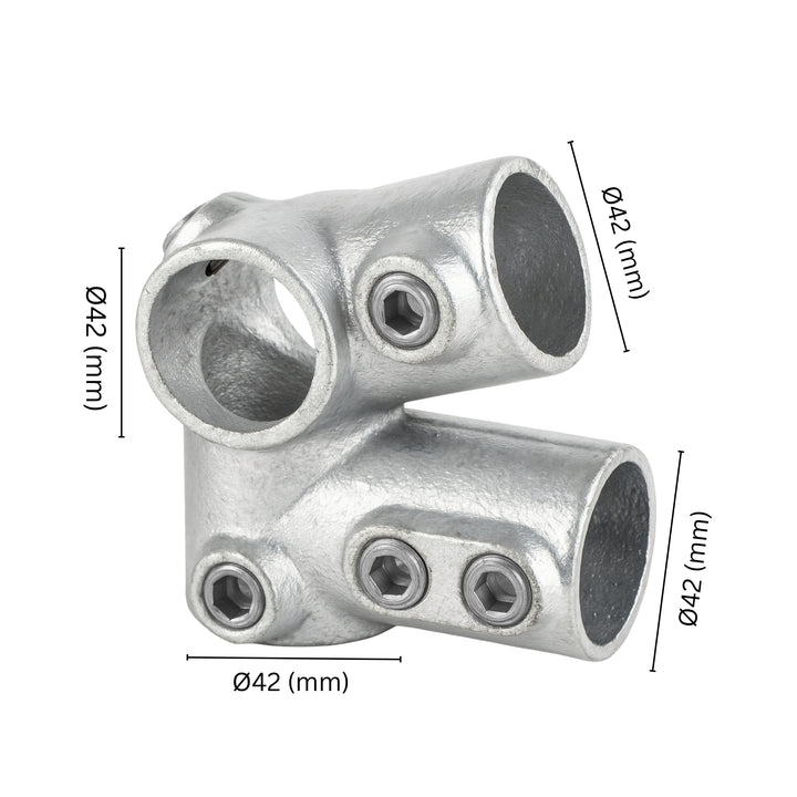 Eaves Key Clamp Fitting 42 mm with labeled dimension.
