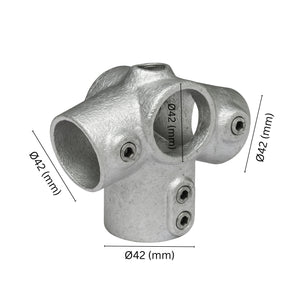Ridge fitting tube clamp fitting 42 mm with labeled dimension.