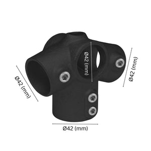 Ridge fitting tube clamp fitting 42 mm with labeled dimension.