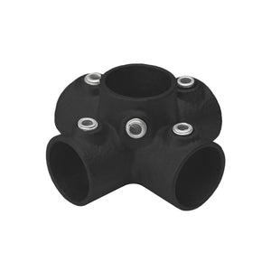 4-way cross tube clamp black