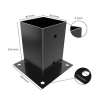 Square bolt down post support base
