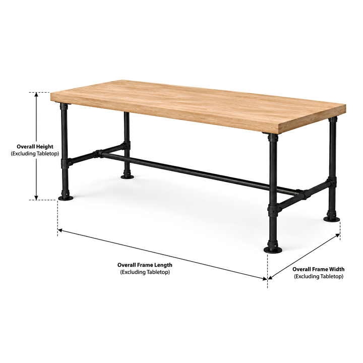 Kit de estructura de mesa – acero con recubrimiento en polvo negro Ø27 mm.