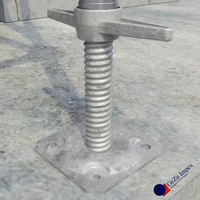 Scaffolding adjustable levelling base jack