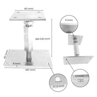 Adjustable post support with lock and long nut