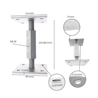 Adjustable post support with long nut
