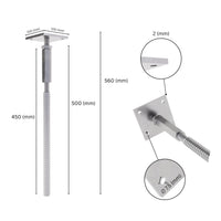 Adjustable T post support for concrete
