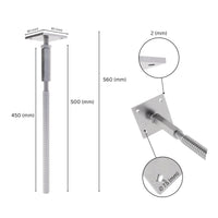 Adjustable T post support for concrete