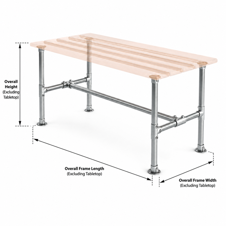 Kit de estructura de mesa – 42 mm, galvanizado.