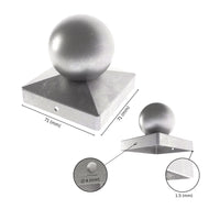 Square post cap ball