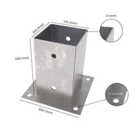 Square bolt down post support base