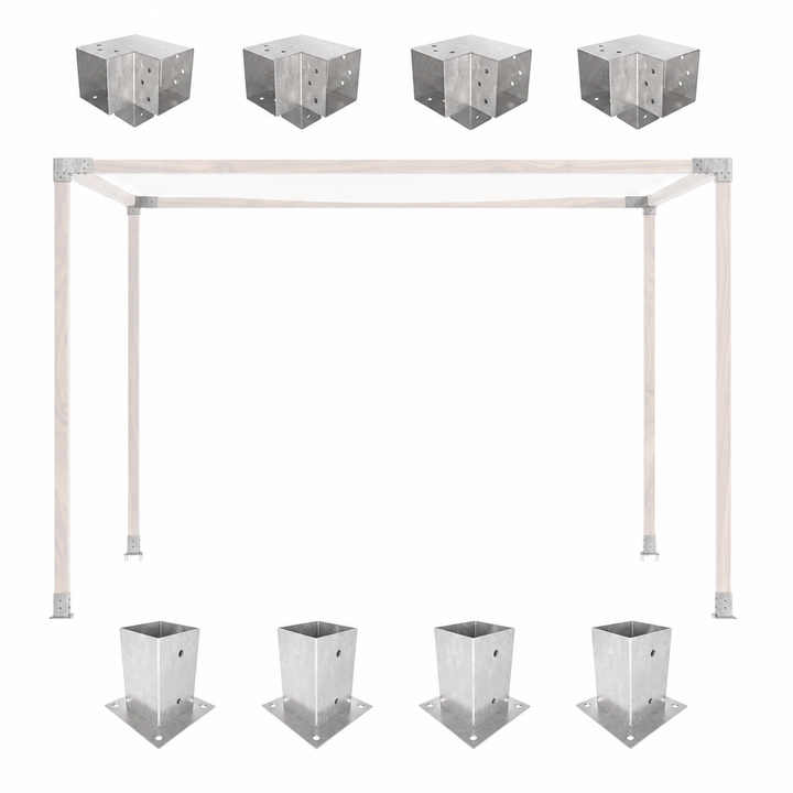 Heavy-Duty 91x91mm Pergola Kit – Garden & Patio Outdoor Structure Frame with Steel Brackets