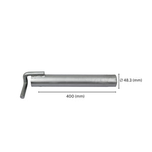 Scaffold wall tie anchor tube showing labeled size and dimensions.