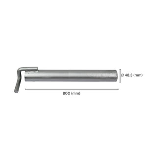 Scaffold wall tie anchor tube showing labeled size and dimensions.